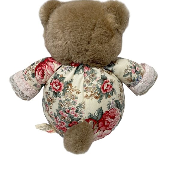 Vintage Milaca Mills Bear Victorian Floral Plush Teddy 1980s - Picture 5 of 10